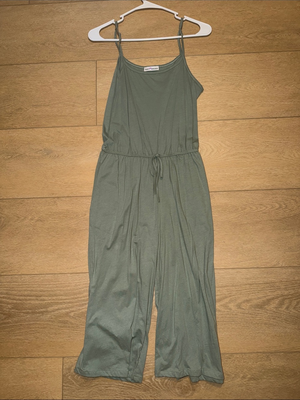 Lightweight Olive Wide-Leg Capri Length Jumpsuit